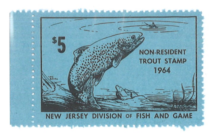 (image for) 1964 New Jersey Non-Resident Trout Stamp